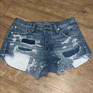 ripped denim shorts